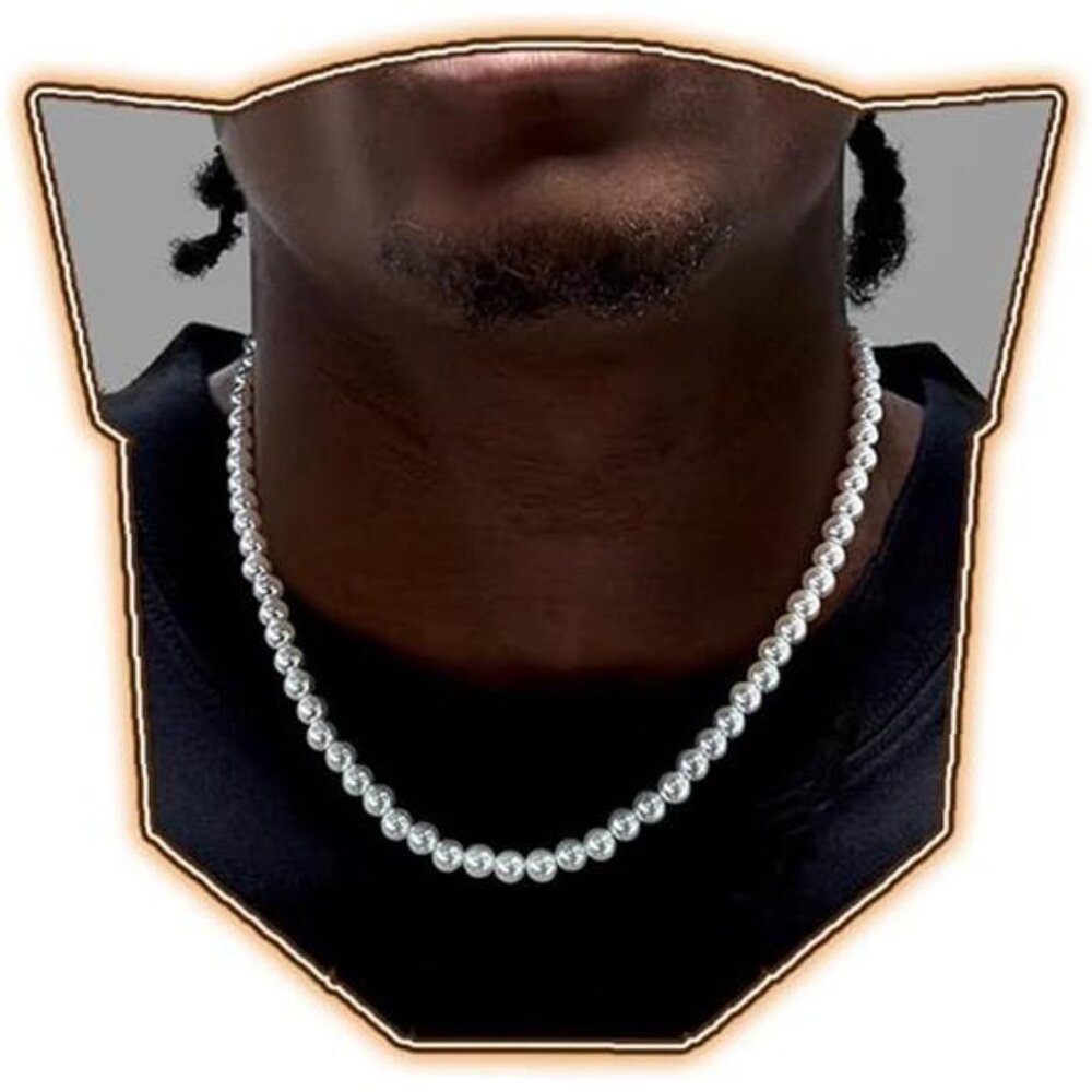 Pearl Necklace 6MM Dainty Round Imitation Pearl Choker Necklace Trendy